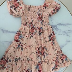 Floral Kids Dress with Puff Sleeves